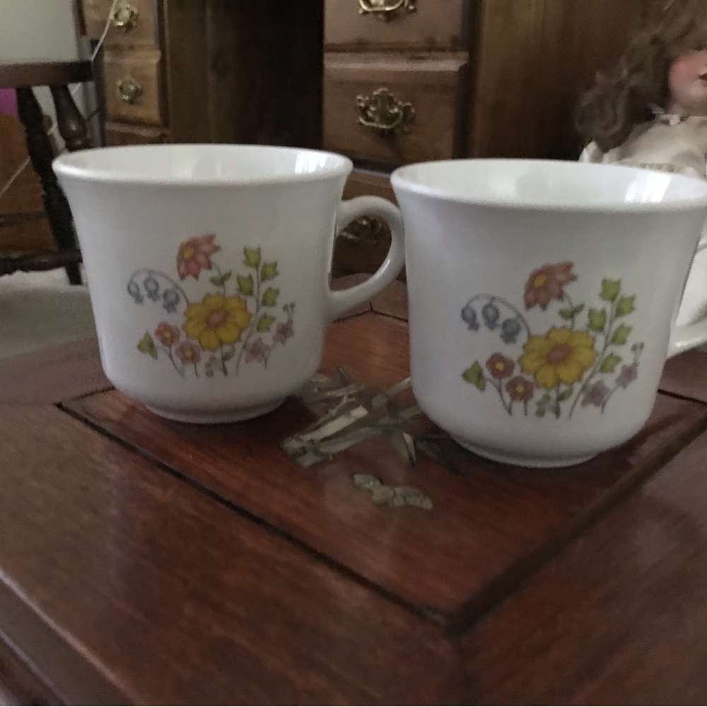 Corelle spring meadow mugs.  Set of two